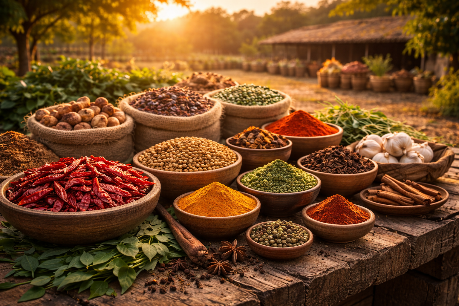 Lush green rice paddy field
