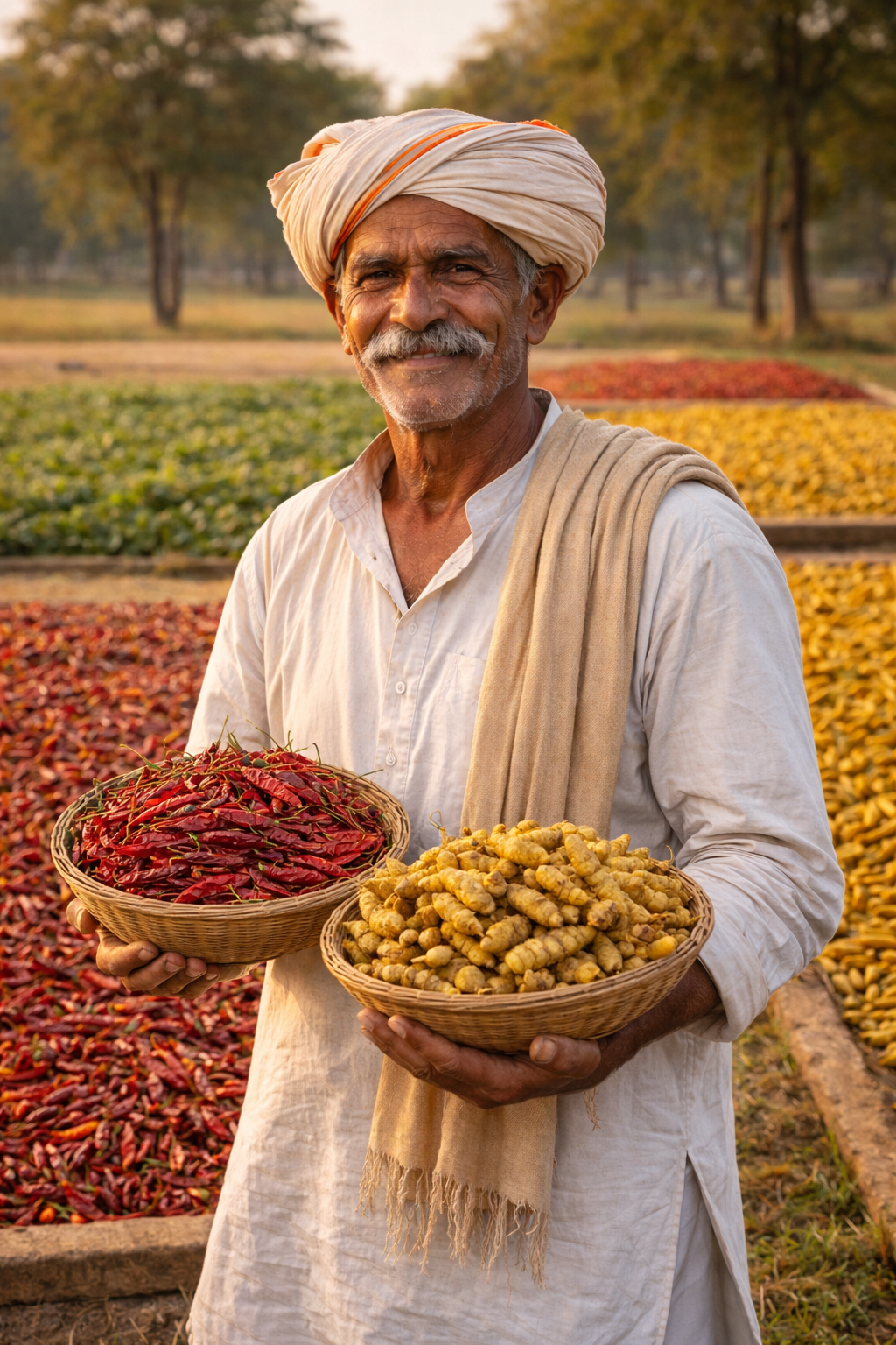 Detailed view of golden rice grains