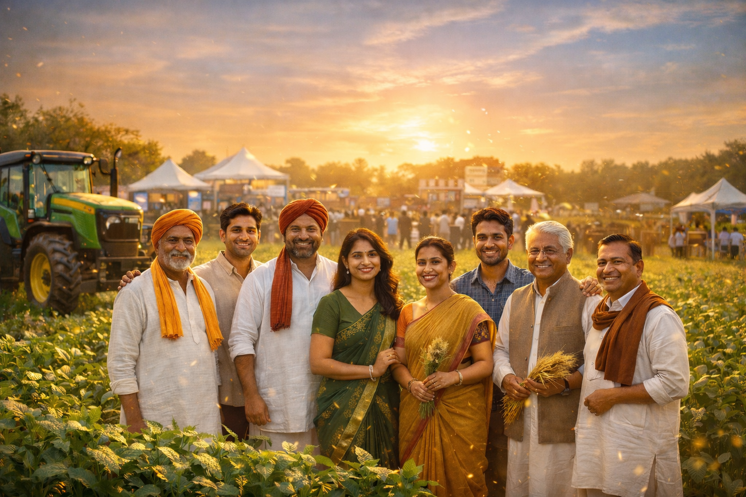 Lush green rice paddy field
