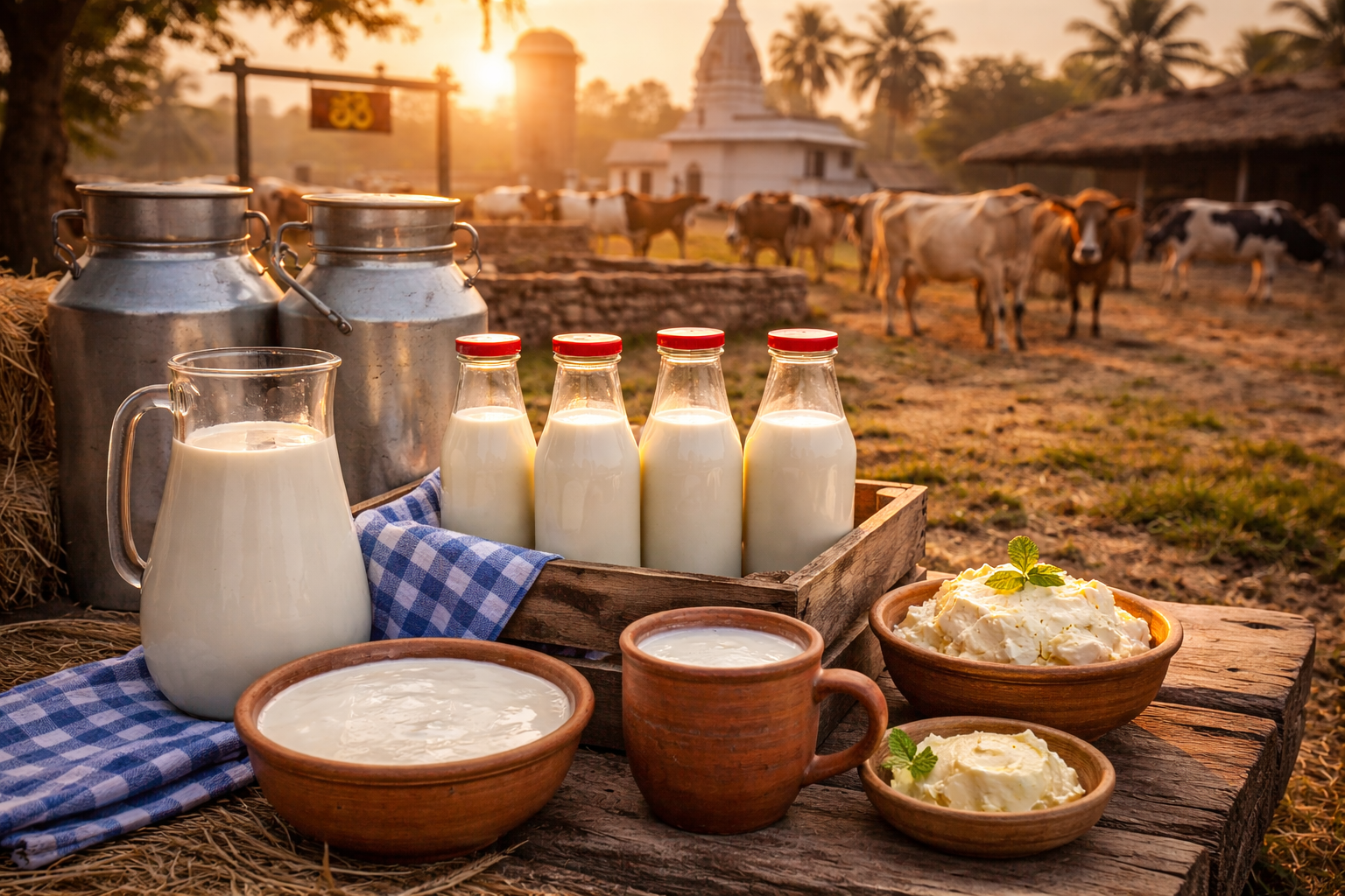 Lush green rice paddy field